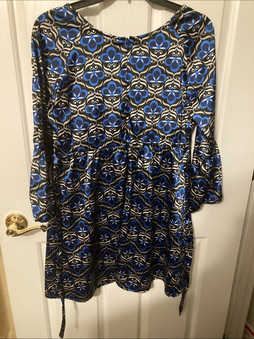 New Directions Geometric Mini Dress in Blue/Black/White, Size Small - Picture 1 of 5